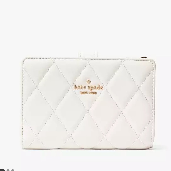 KATE SPADE Carey Medium Compact Bifold Wallet Parchment Color - Picture 4 of 15